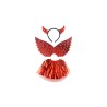 SET 3 PIECES DIABLE ROUGE TUTU AILES ET SERRE TETE