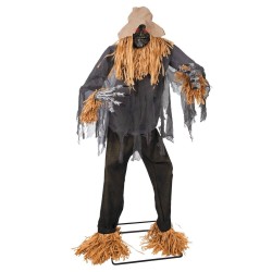 DECORATION HALLOWEEN EPOUVANTAIL SUR PIED SON  LUMIERE ET ANIME 180 CM