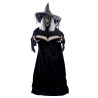 DECORATION HALLOWEEN SORCIERE AVEC LIVRE GRIMOIRE SON  LUMIERE ET ANIME 190 CM