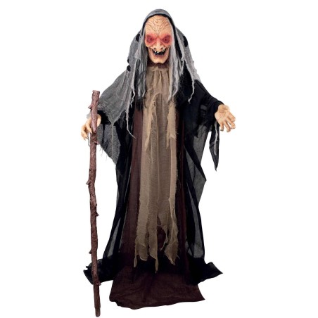 DECORATION HALLOWEEN SORCIERE  SON  LUMIERE ET ANIME 153 CM