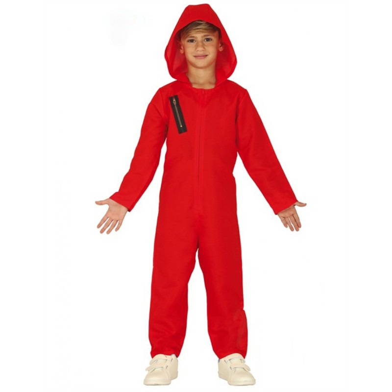 DEGUISEMENT BRAQUEUR OU VOLEUR COMBINAISON ROUGE ENFANT  TAILLE 5-6 ANS 