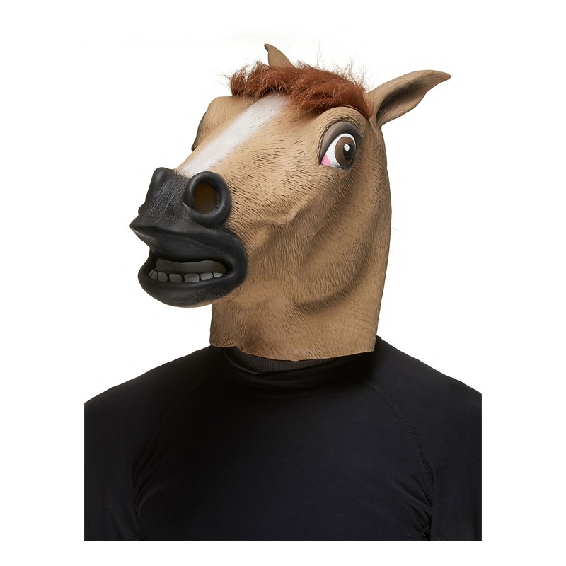 MASQUE LATEX CHEVAL BRUN OU MARRON