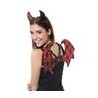 SET DIABLE (AILES ET CORNE ) ROUGE ET DENTELLE NOIRE