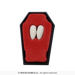 2 DENTS CANINES DE DRACULA VAMPIRE AVEC PATE
