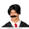 PERRUQUE MERCREDI HOMME CHEVEUX NOIRS + MOUSTACHE PERRUQUE MERCREDI HOMME CHEVEUX NOIRS + MOUSTACHE