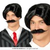 PERRUQUE MERCREDI HOMME CHEVEUX NOIRS + MOUSTACHE PERRUQUE MERCREDI HOMME CHEVEUX NOIRS + MOUSTACHE
