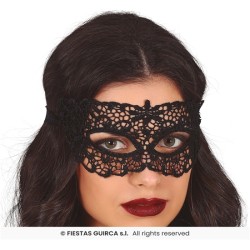 MASQUE LOUP NOIR DENTELLE BRODEE