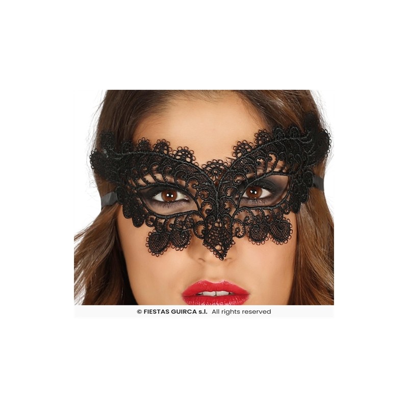 MASQUE LOUP NOIR DENTELLE BRODEE PAPILLON MASQUE LOUP NOIR DENTELLE BRODEE PAPILLON