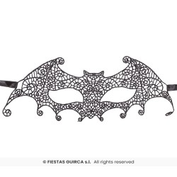 MASQUE LOUP NOIR DENTELLE BRODEE CHAUVE SOURIS
