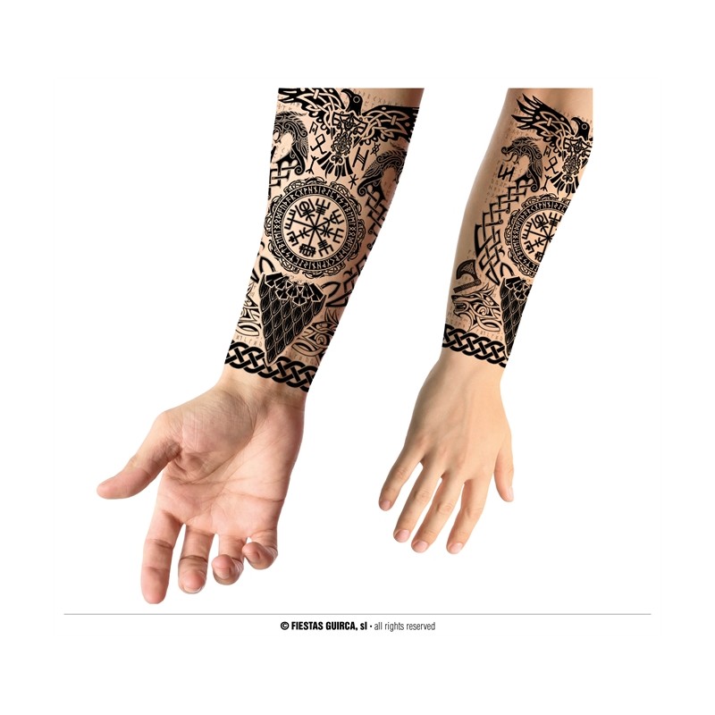 TATOUAGE VIKING AIGLE ET DRAGONS 30 X 14 CM TATOUAGE VIKING AIGLE ET DRAGONS 30 X 14 CM