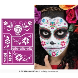 POCHOIR POUR MAQUILLAGE CATRINA HALLOWEEN 14 X 20 CM 