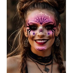 POCHOIR POUR MAQUILLAGE ARAIGNEE HALLOWEEN 14 X 20 CM 