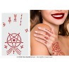 BIJOUX DE MAINS CROIX SATANIQUE ROUGE EN STRASS 11 X 18 CM