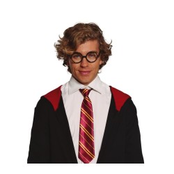 CRAVATE ETUDIANT EN MAGIE OU SORCIER HARRY BORDEAU RAYE JAUNE OR