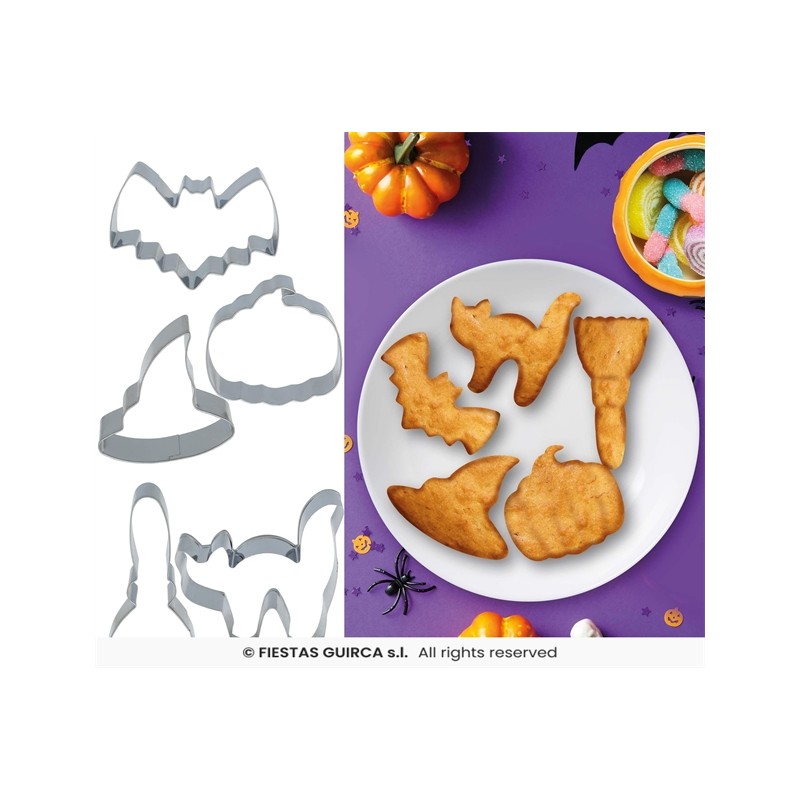 MOULE OU CUTTER A GATEAUX 5 MODELES HALLOWEEN 