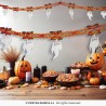 GUIRLANDE EN PAPIER FANTOMES NOIR ET ORANGE 13 CM X 3 M