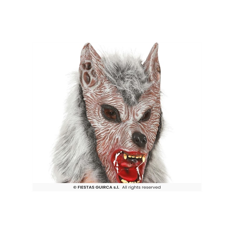 MASQUE DE LOUP EN LATEX AVEC FOURRURE