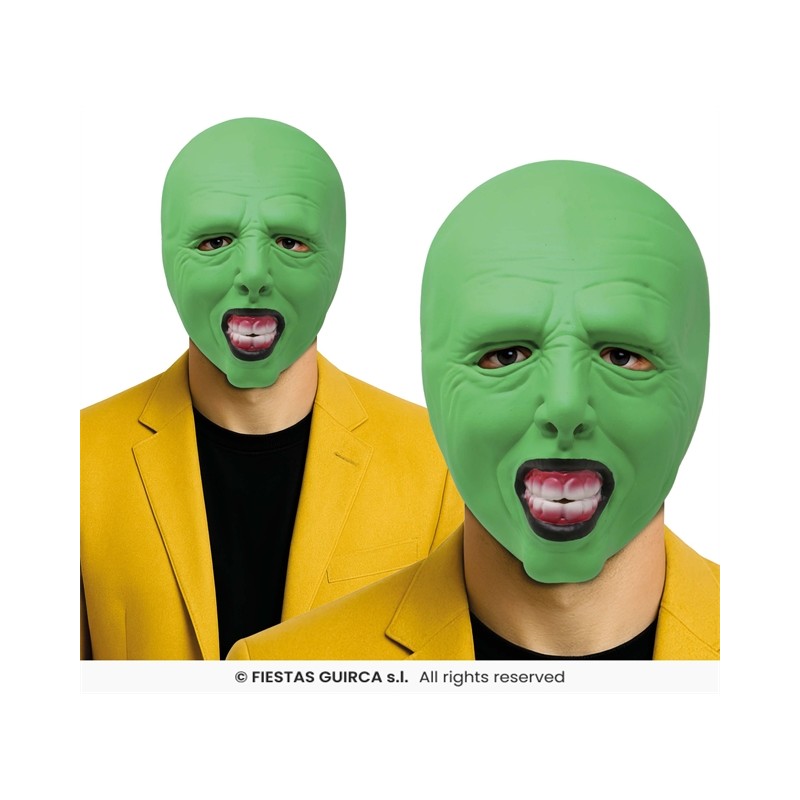 MASQUE DE MECHANT VERT EN LATEX