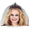 TIARE COURONNE DIADEME PRINCESSE OU MARIEE NOIRE AVEC VOILE