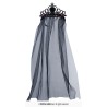 TIARE COURONNE DIADEME PRINCESSE OU MARIEE NOIRE AVEC VOILE