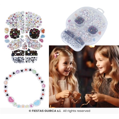 COFFRET DE 270 PIECES POUR BRACELETS HALLOWEEN BOITE CRANE DIY