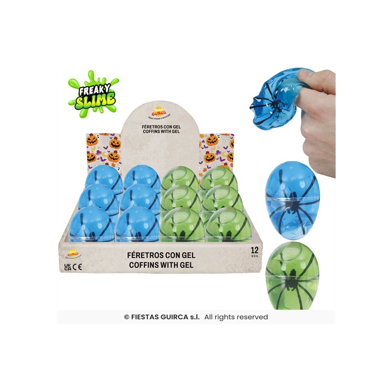 POT DE SLIME EN FORME D'OEUF AVEC ARAIGNEE 6 CM