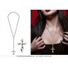 COLLIER CHAPELET EN METAL AVEC CROIX POUR MOINE OU CURE