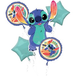 BOUQUET DE 5 BALLONS METALLIQUES STITCH