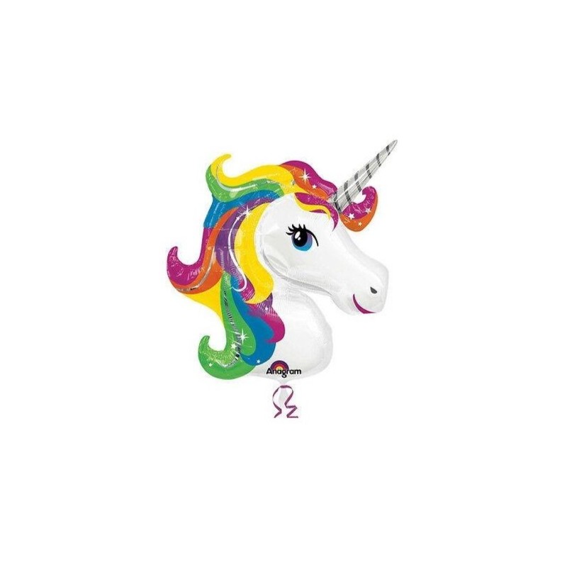 BALLON METALLIQUE TETE DE LICORNE MULTICOLORE 83 X 73CM BALLON METALLIQUE TETE DE LICORNE MULTICOLORE 83 X 73CM