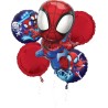 BOUQUET DE 5 BALLONS METALLIQUES SPIDEY