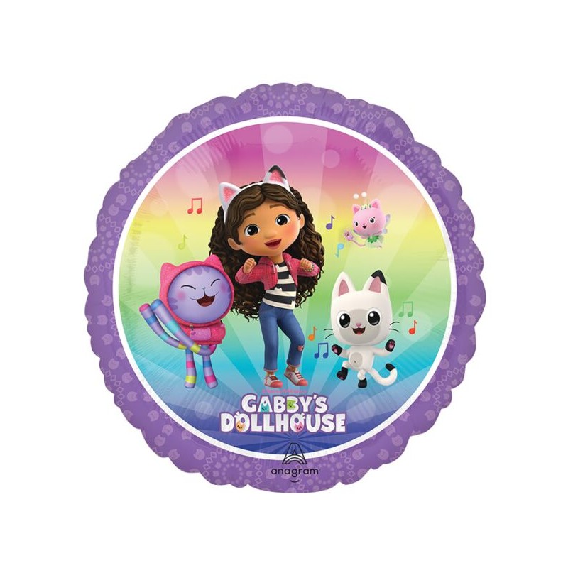 BALLON METALLIQUE ROND GABBYCHAT OU GABBY'S DOLLHOUSE 43 CM BALLON METALLIQUE ROND GABBYCHAT OU GABBY'S DOLLHOUSE 43 CM