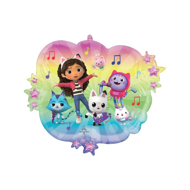 BALLON METALLIQUE ROND GABBYCHAT OU GABBY'S DOLLHOUSE 43 CM BALLON METALLIQUE ROND GABBYCHAT OU GABBY'S DOLLHOUSE 43 CM