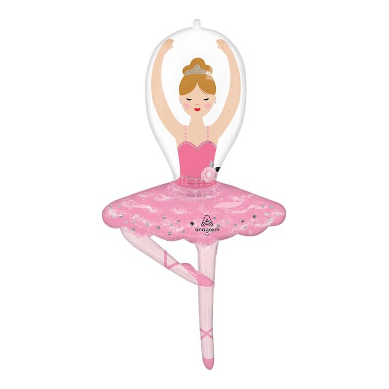 BALLON METALLIQUE DANSEUSE CLASSIQUE BALLERINE BLANCHE 63 X 109 CM BALLON METALLIQUE DANSEUSE CLASSIQUE BALLERINE BLANCHE 63 X 109 CM