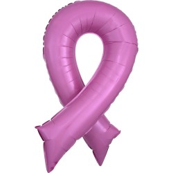 BALLON METALLIQUE NOEUD ROSE OCTOBRE ROSE 51 X 91 CM