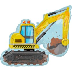 BALLON METALLIQUE PELETEUSE ENGIN DE CONSTRUCTION 71 X 66 CM 