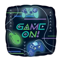 BALLON METALLIQUE CARRE JEU VIDEO GAME ON 71 CM 