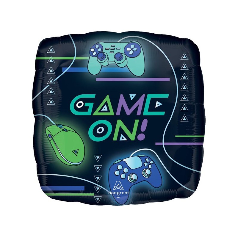 BALLON METALLIQUE CARRE JEU VIDEO GAME ON 71 CM 
