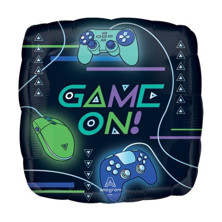 BALLON METALLIQUE CARRE JEU VIDEO GAME ON 71 CM 