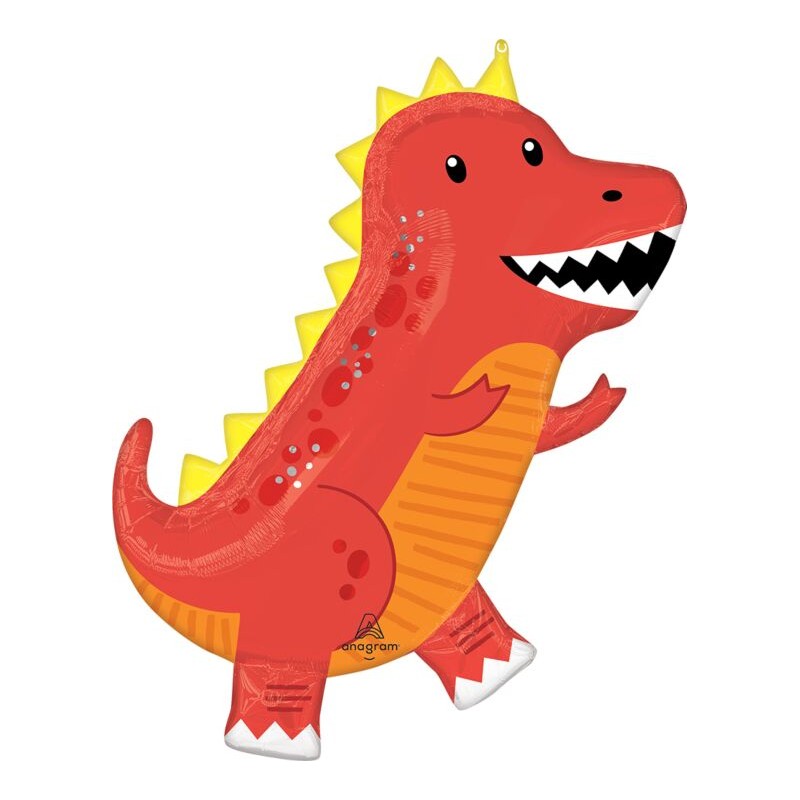 BALLON METALLIQUE DINOSAURE T-REX RIGOLO ROUGE ORANGE 60 X 78 CM BALLON METALLIQUE DINOSAURE T-REX RIGOLO ROUGE ORANGE 60 X 78 CM