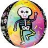 BALLON METALLIQUE ORBZ SQUELETTE DIA DE LOS MUERTOS COLORE HALLOWEEN 40 X 38 CM