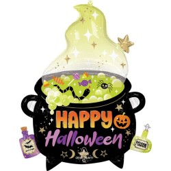 BALLON METALLIQUE CHAUDON DE SORCIERE HALLOWEEN 58 X 76 CM