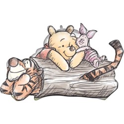 BALLON METALLIQUE  WINNIE THE POOH TIGROU ET PORCINET 78 X 48 CM