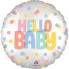 BALLON METALLIQUE ROND HELLO BABY MULTICOLORE PASTEL 43 CM