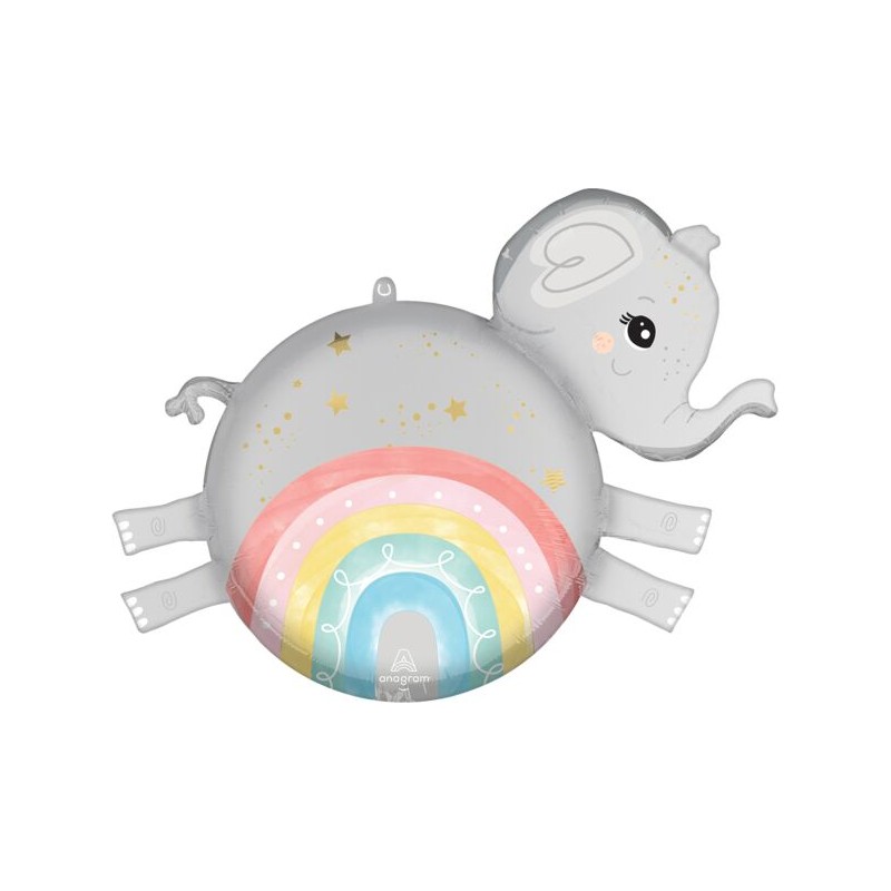 BALLON METALLIQUE ELEPHANT ARC EN CIEL MULTICOLORE PASTEL BABY 43 CM BALLON METALLIQUE ELEPHANT ARC EN CIEL MULTICOLORE PASTEL BABY 43 CM