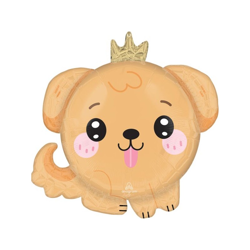 BALLON METALLIQUE KAWAII PUPPY CHIEN AVEC COURONNE 53 CM BALLON METALLIQUE KAWAII PUPPY CHIEN AVEC COURONNE 53 CM
