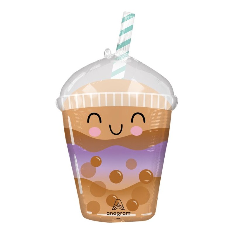 BALLON METALLIQUE BOISSON BOBA TEA OU THE 43 X 73 CM BALLON METALLIQUE BOISSON BOBA TEA OU THE 43 X 73 CM