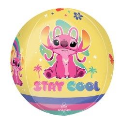 BALLON METALLIQUE STITCH ET ANGEL ORBZ 38 X 40 CM