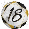BALLON METALLIQUE ROND MARBLE MATE NOIR 18 ANS 46 CM 