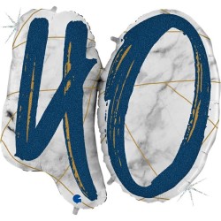 BALLON METALLIQUE MARBLE MATE BLEU CHIFFRE 40 104 CM 