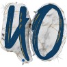BALLON METALLIQUE MARBLE MATE BLEU CHIFFRE 40 104 CM 